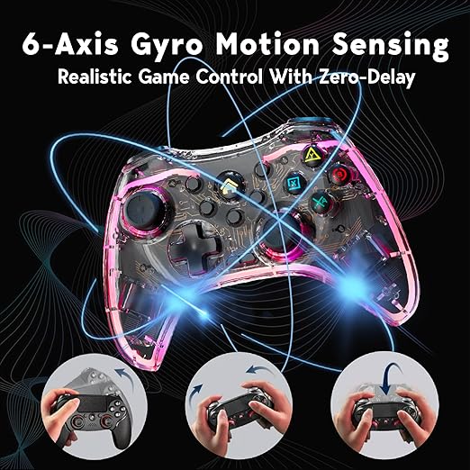 7-in-1 Wireless Game Controller Set | Switch/iPhone/Android/PC/Steam.Bluetooth Gamepad w/ non-slip phone grip for mobile gaming, finger sleeves for enhanced phone control, & Bluetooth adapter to wirelessly connect with computer. Seamless Compatible to Multi-Platforms video game consoles & mobile platforms: Nintendo Switch, PS4/PS3, iPhone/Android, iOS MFi/Apple Arcade, PC/Mac OS & Steam/Epic