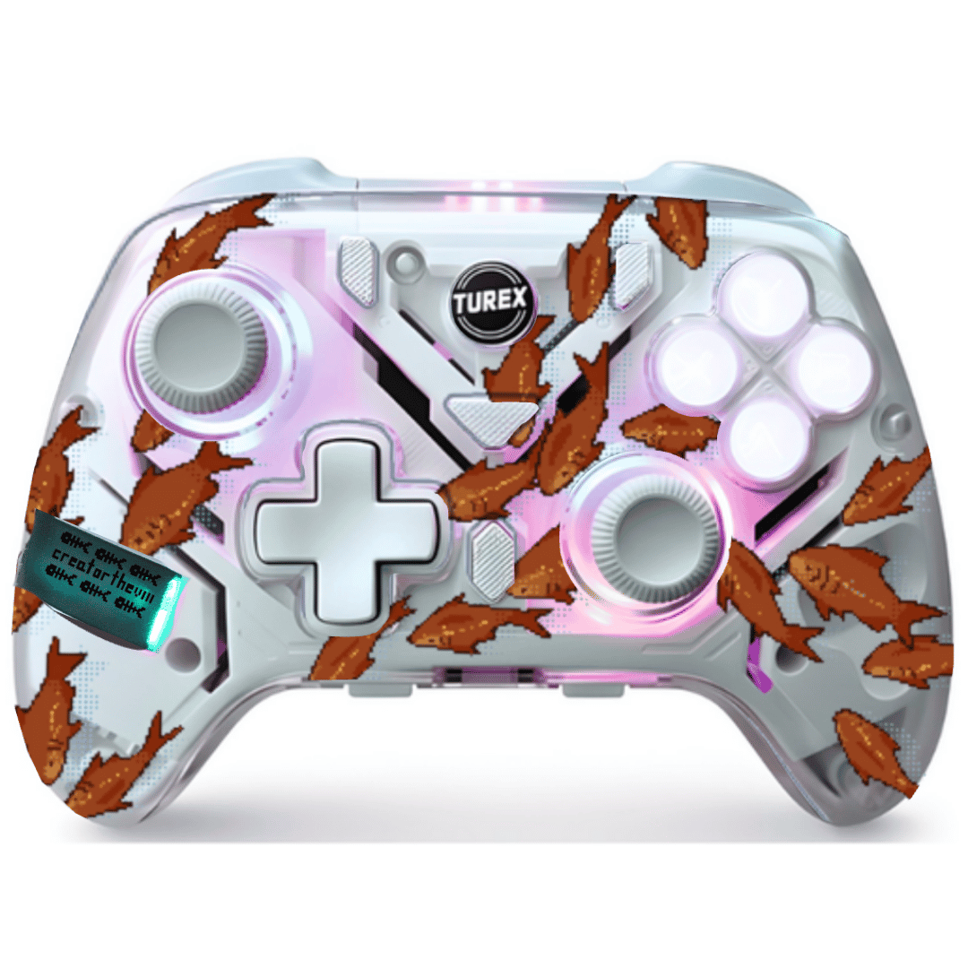 Doc x TurbX Artist Drop controller artwork on an Astra modular gaming controller