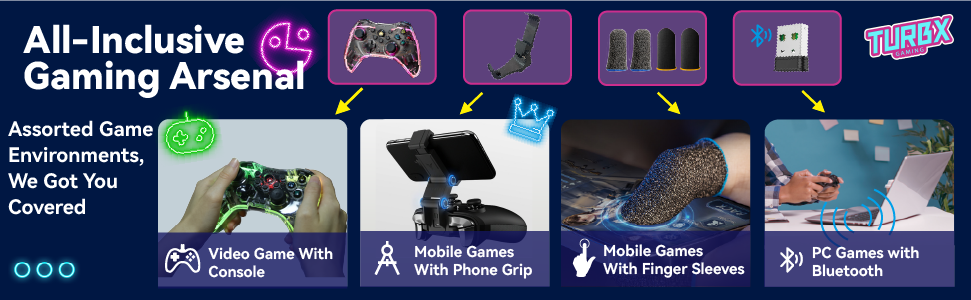 Wireless PC, Switch & Mobile Controller Set | TurbX