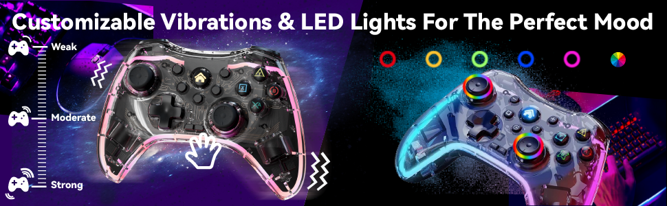 Customizable LED for immersive gaming: TurbX Quick Use Guide: How to quickly connect with Android_TurbX-PS5-Nintendo-Switch-Wireless-Gaming-Controller_1_How-to-use-user-guide-manual-Cross-platform-Gaming-Controller-Gamepad-Mobile-gamer-Steam-Epic-video-Game-store-Multi-Pla
