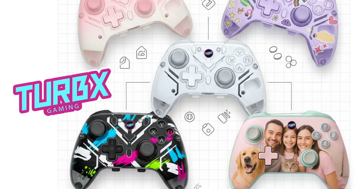 custom PC controller with pastel shell style for a desktop gaming setup