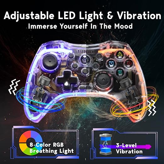 7-in-1 Wireless Game Controller Set | Switch/iPhone/Android/PC/Steam.Bluetooth Gamepad w/ non-slip phone grip for mobile gaming, finger sleeves for enhanced phone control, & Bluetooth adapter to wirelessly connect with computer. Seamless Compatible to Multi-Platforms video game consoles & mobile platforms: Nintendo Switch, PS4/PS3, iPhone/Android, iOS MFi/Apple Arcade, PC/Mac OS & Steam/Epic